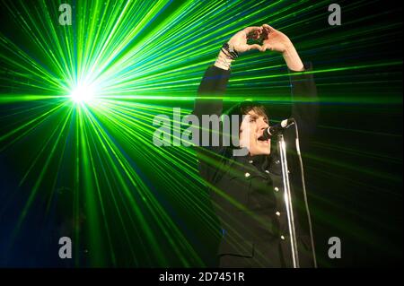 Kye Sones of Diagram of the Heart performs at the Hoxton Bar and Grill in central London. Stock Photo