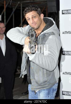 Alex Reid arrives at the Call of Duty: Black Ops Launch party, at Battersea Power Station in south London. Stock Photo