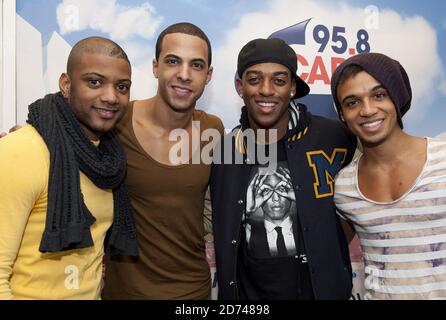 JLS pictured backstage at the Capital FM Jingle Bell Ball, at the O2 ...