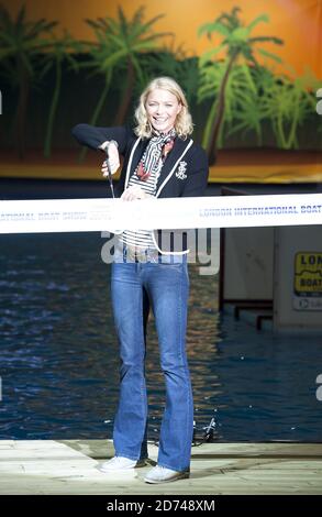 Jodie Kidd opens the London Boat Show, at the Excel centre in east London. Stock Photo