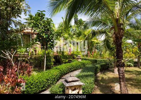 bungalows in tropical thickets Stock Photo