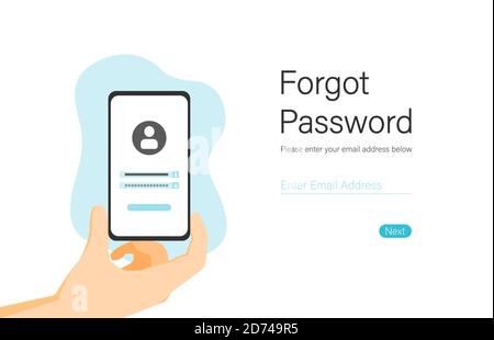 Landing page illustration design people forgot her password. This design can be used for websites, landing pages, UI. Stock Vector