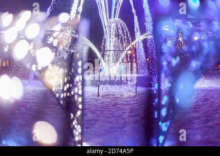 Winter LED lantern Stock Photo