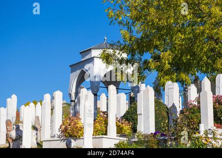 Bosnia and Herzegovina, Sarajevo, Alifakovac graveyard , where Muslim foreigners are buried Stock Photo