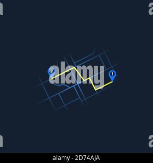 GPS navigation on a black background for insertion into your application, site Stock Vector