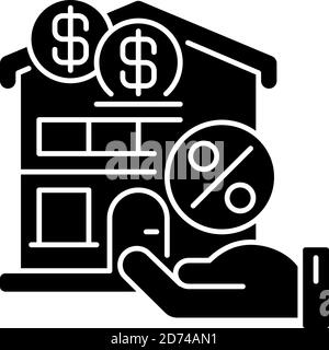 Mortgage black glyph icon Stock Vector