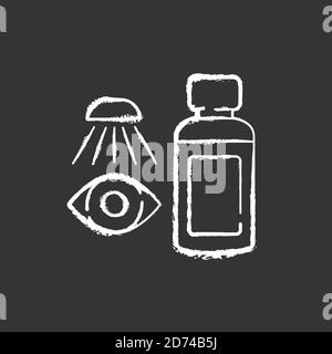Eyewash chalk white icon on black background Stock Vector