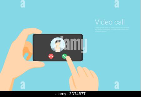 A banner from the mobile call screen. Smartphone banner with call screen. Stock Vector