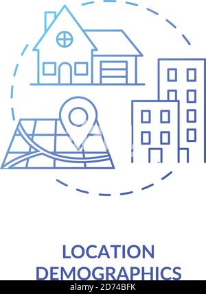 Location demographics concept icon Stock Vector