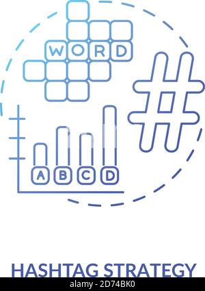 Hashtag strategy concept icon Stock Vector