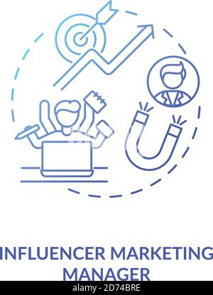 Influencer marketing manager concept icon Stock Vector