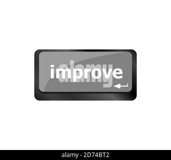 improve or improvement business concept with key on keyboard Stock Photo