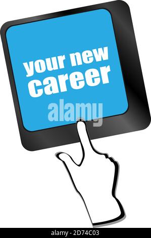 your new career button on computer keyboard key Stock Photo