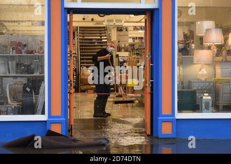 25 businesses we're effected by flooding in Wolfe Tone Square, Town lots, Bantry, West Cork, Ireland Stock Photo