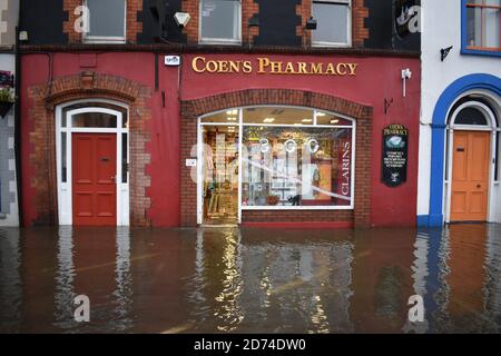 25 businesses we're effected by flooding in Wolfe Tone Square, Town lots, Bantry, West Cork, Ireland Stock Photo