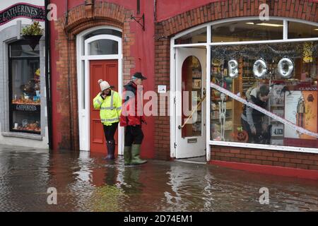 25 businesses we're effected by flooding in Wolfe Tone Square, Town lots, Bantry, West Cork, Ireland Stock Photo