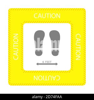 Distance warning icon sign in flat style isolated. Warning symbol for your website, logo, application, user interface design. Stock Vector