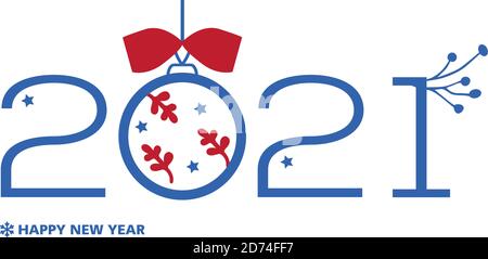 2021 Happy New Year, vector template for a poster, banner, facebook, site cover. In the modern  style of abstract art. Stock Vector