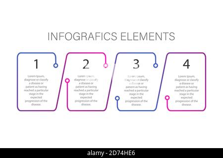 Vector infographic template with four steps or options. Business design concept can be used for web, brochure, diagram. Stock Vector