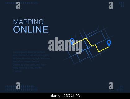 Mobile gps navigation map with pointer on screen smartphone. Tracking online concept. Earth on the background. Stock Vector