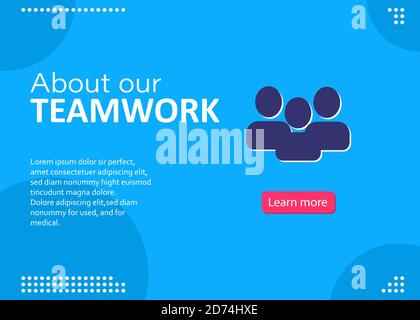 Teamwork landing page banner. Can be used for web banner, infographic. Stock Vector