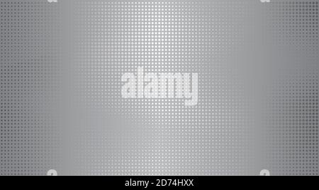 Polished silver metal background with reflection dots. Vector textured technology stainless steel backdrop. Chrome, aluminum, nickel or platinum Stock Vector