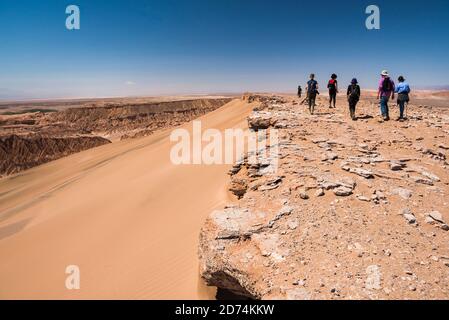 Hiking in Death Valley (Valle de la Muerte), San Pedro de Atacama, Atacama Desert, North Chile Stock Photo