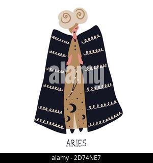 Zodiac signs Aries. Vector illustration of the zodiac symbol. Stock Vector