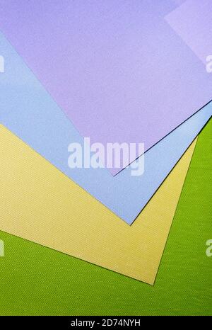 Various colored fabric samples. Stock Photo