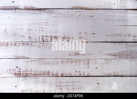old wood shredded background, white striped paint on wooden boards Stock Photo