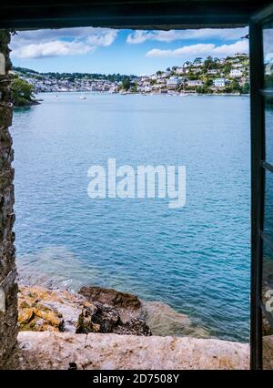 The view across the River Dart towards Dartmouth and Kingswear Stock Photo