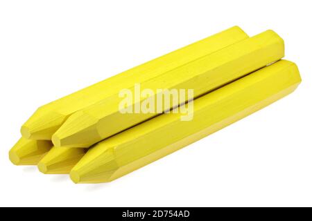 yellow marking crayon isolated on white background Stock Photo