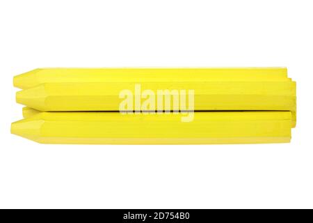 yellow marking crayon isolated on white background Stock Photo