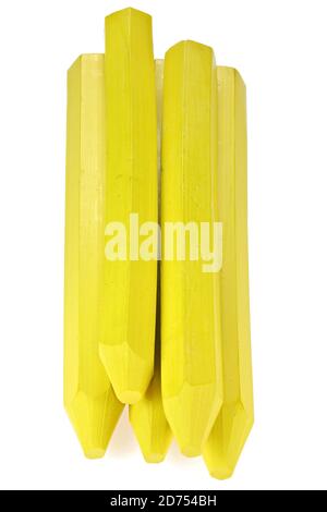 yellow marking crayon isolated on white background Stock Photo