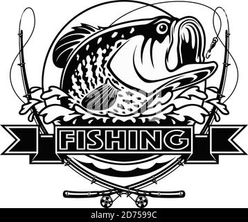 White Crappie fish - black and white vector illustration Stock Vector ...