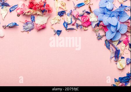 Biodegradable confetti from real dried flowers Stock Photo