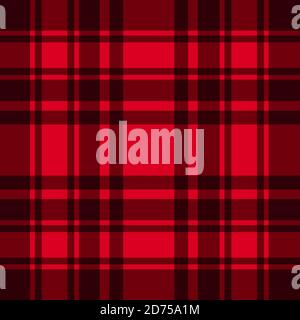 Red and black cage seamless pattern background. Vector checkered abstract backdrop. Trend lumberjack Christmas and New Year design texture Stock Vector