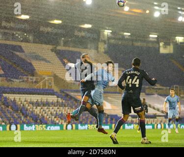 Birmingham, UK. 20th Oct, 2020. Callum O Hare of Coventry City and debutant Ryan Bennett of Swansea City (recently signed from Wolverhampton Wanderers) during the Sky Bet Championship match between Coventry City and Swansea City at St Andrews, Birmingham, England on 20 October 2020. Photo by Nick Browning/PRiME Media Images. Credit: PRiME Media Images/Alamy Live News Stock Photo