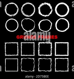 Crayon circles hand painted isolated on white background Stock Vector