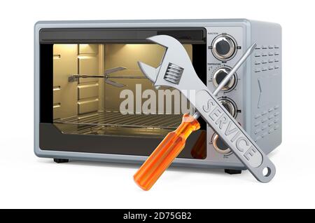 Opened Convection Toaster Oven With Rotisserie And Grill In Interior 3d  Rendering Stock Photo - Download Image Now - iStock