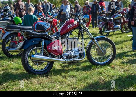 PAAREN IM GLIEN, GERMANY - OCTOBER 03, 2020: Motorcycle AWO 425S. Die Oldtimer Show 2020. Stock Photo
