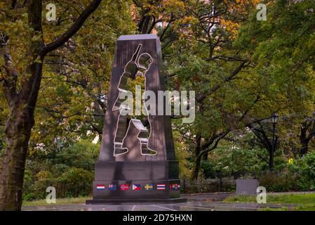 Universal Soldier Monument in Battery Park  NYC Stock Photo