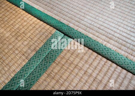 A close up shot of a Japanese Tatami mat made from straw Stock Photo ...