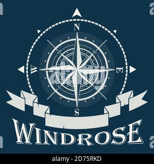 Corporate logo with windrose or compass rose Stock Vector