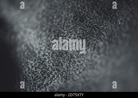 Black fabric with fibers macro shot Stock Photo