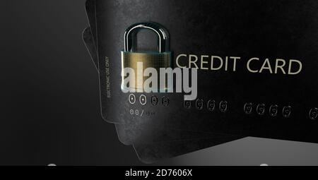 Credit Card Cyber Security, Protected, Secured. Online Data Security