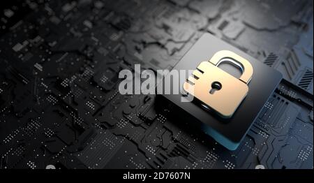 Cyber Security Technology, Protecting Digital Online Information. Online Data Security Stock Photo