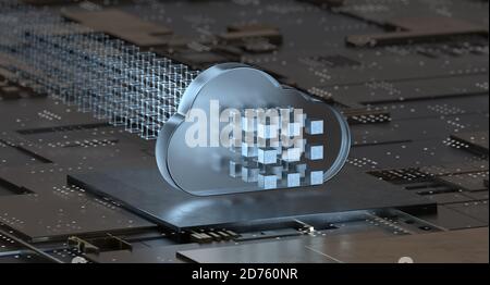 Cloud Computing Technology. Online Data Security Stock Photo