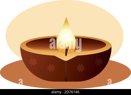hindu religion candle wooden icon vector illustration design Stock Vector