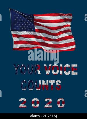 American election for the president - YOUR VOTE COUNTS 2020 Stock Photo